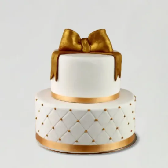 50th Anniversary Fondant 2 Tier Chocolate Cake 3 kg - Blue Heaven