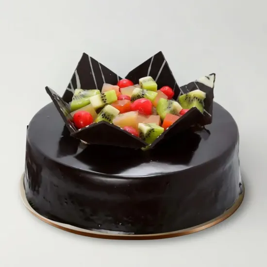 Order Chocolate Fruit Gateau Cake Online in Bhopal - Blue Heaven Chocolate Fruit Gateau Cake - Blue Heaven