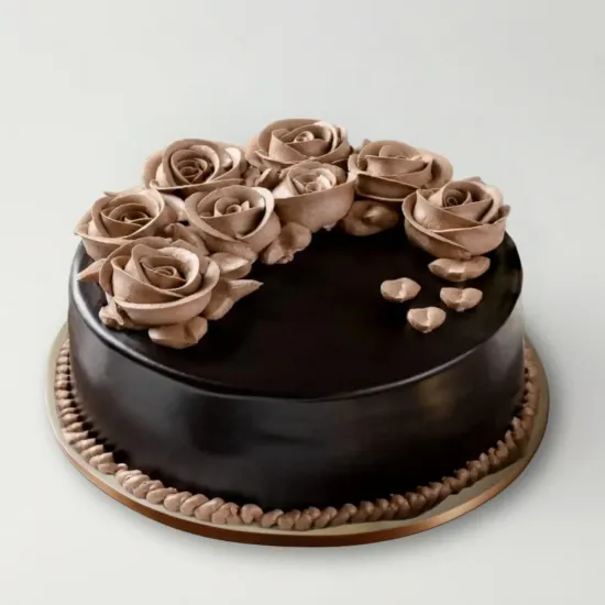 Chocolate Rose Designer Cake - Blue Heaven