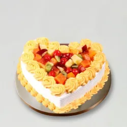 Delectable Fruit Heart Cake