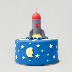 Designer Space Rocket Chocolate Cake