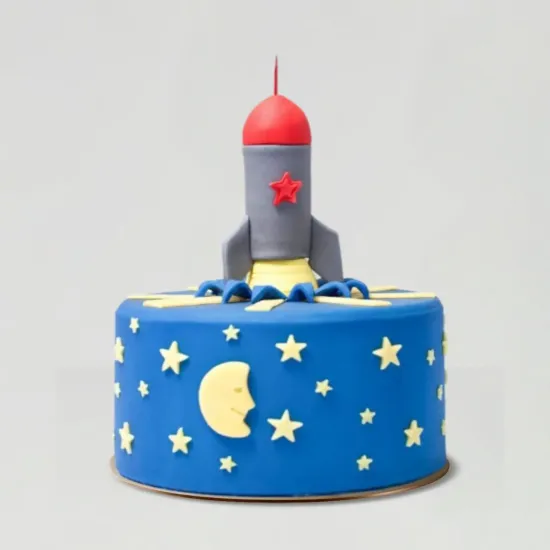 Designer Space Rocket Chocolate Cake - Blue Heaven