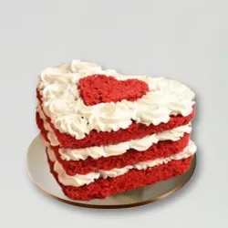 Enchanting Heart Shaped Red Velvet Cake