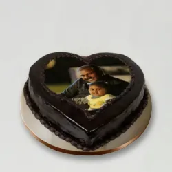 Heart Shape Chocolate Truffle Photo Cake Heart Shape Chocolate Truffle Photo Cake