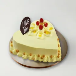 Heart Shaped Butterscotch Cake