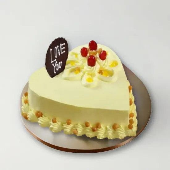 Order Heart Shaped Butterscotch Cake Online in Bhopal - Blue Heaven Heart Shaped Butterscotch Cake - Blue Heaven