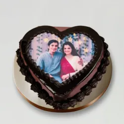 Heart Shaped Truffle Photo Cake Heart Shaped Truffle Photo Cake