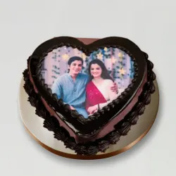 Heart Shaped Truffle Photo Cake Heart Shaped Truffle Photo Cake