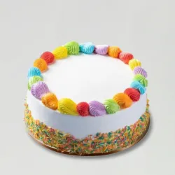 Rainbow Vanilla Cream Cake