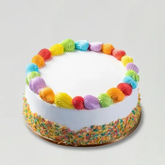 Rainbow Vanilla Cream Cake - Blue Heaven