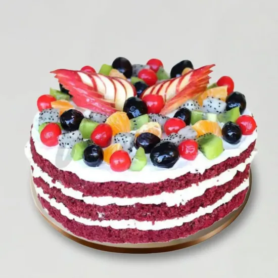 Order Red Velvet Fruit Cake Online in Bhopal - Blue Heaven Red Velvet Fruit Cake - Blue Heaven
