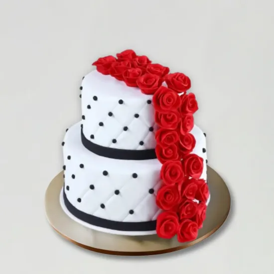 Order Rose Fondant Cake Chocolate 4 kg Description: Online in Bhopal - Blue Heaven Bakery Rose Fondant Cake Chocolate 4 kg Description: - Blue Heaven