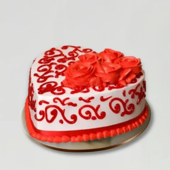 Rosy Heart Chocolate Cake - Blue Heaven