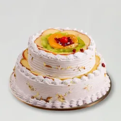 Two Tier Vanilla Fruit Cake