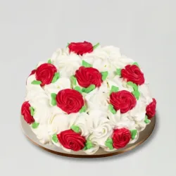 White & Red Roses Chocolate Cake White & Red Roses Chocolate Cake
