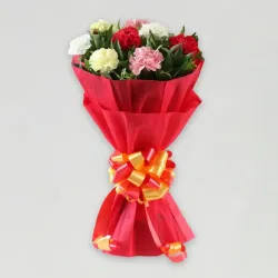 8 Mixed Carnations Flower Bouquet 8 Mixed Carnations Flower Bouquet