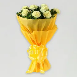 8 Yellow Carnations Flower Bouquet 8 Yellow Carnations Flower Bouquet