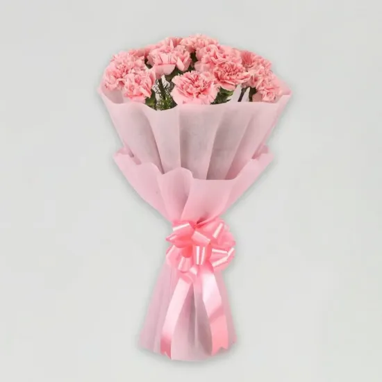 Order Pretty Pink Carnations Flower Bouquet Online in Bhopal - Blue Heaven Bakery Pretty Pink Carnations Flower Bouquet - Blue Heaven