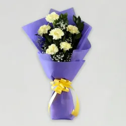 Sunshine Love 6 Yellow Carnations Flowers Bouquet Sunshine Love 6 Yellow Carnations Flowers Bouquet