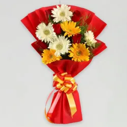 Mixed Elegance Gerberas Bouquet