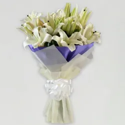 7 White Oriental Lilies Bouquet 7 White Oriental Lilies Bouquet