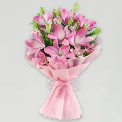 Admirable pink Asiatic Lilies Bunch Admirable pink Asiatic Lilies Bunch