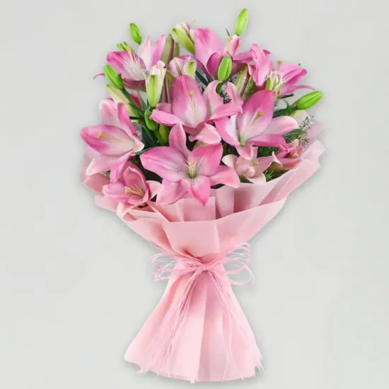 Order Admirable pink Asiatic Lilies Bunch Online in Bhopal - Blue Heaven Admirable pink Asiatic Lilies Bunch - Blue Heaven