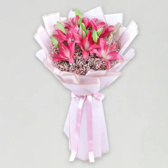 Order Pretty In Pink Elegant Floral Bouquet Online in Bhopal - Blue Heaven Bakery Pretty In Pink Elegant Floral Bouquet - Blue Heaven