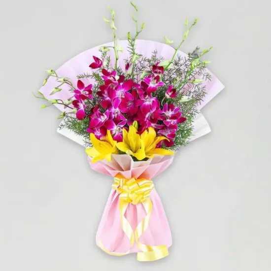 Eternal Mixed Flowers Bouquet - Blue Heaven