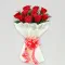 10 Red Roses Bouquet cream paper packing