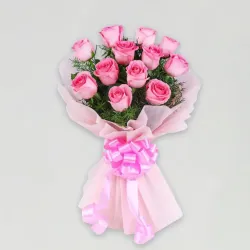 12 Pink Roses Bouquet 12 Pink Roses Bouquet