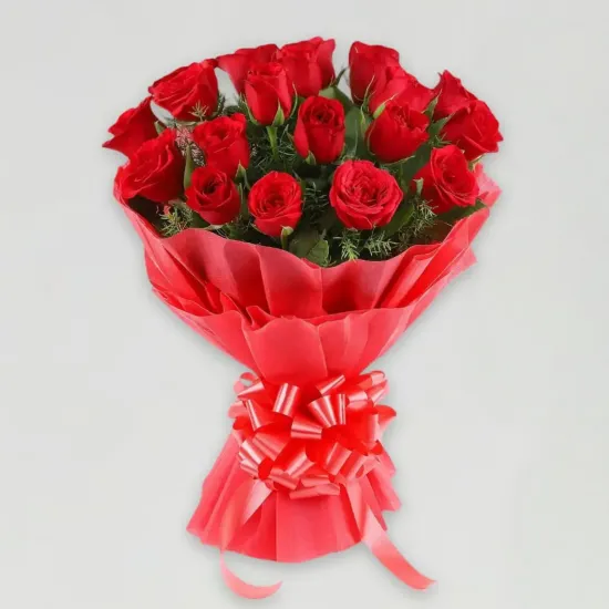 Order 20 Red Roses Bouquet Online in Bhopal - Blue Heaven 20 Red Roses Bouquet - Blue Heaven