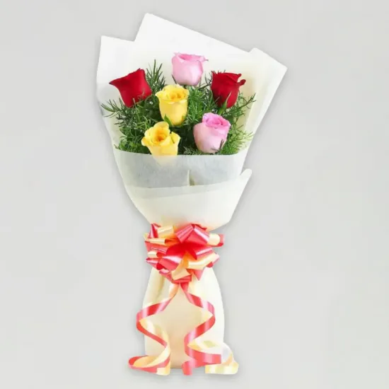 6 MIx Roses Bunch - Blue Heaven