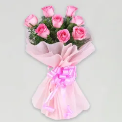 8 Pink Roses Bouquet 8 Pink Roses Bouquet