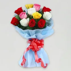 Colorful 12 Mix Roses Bouquet Colorful 12 Mix Roses Bouquet